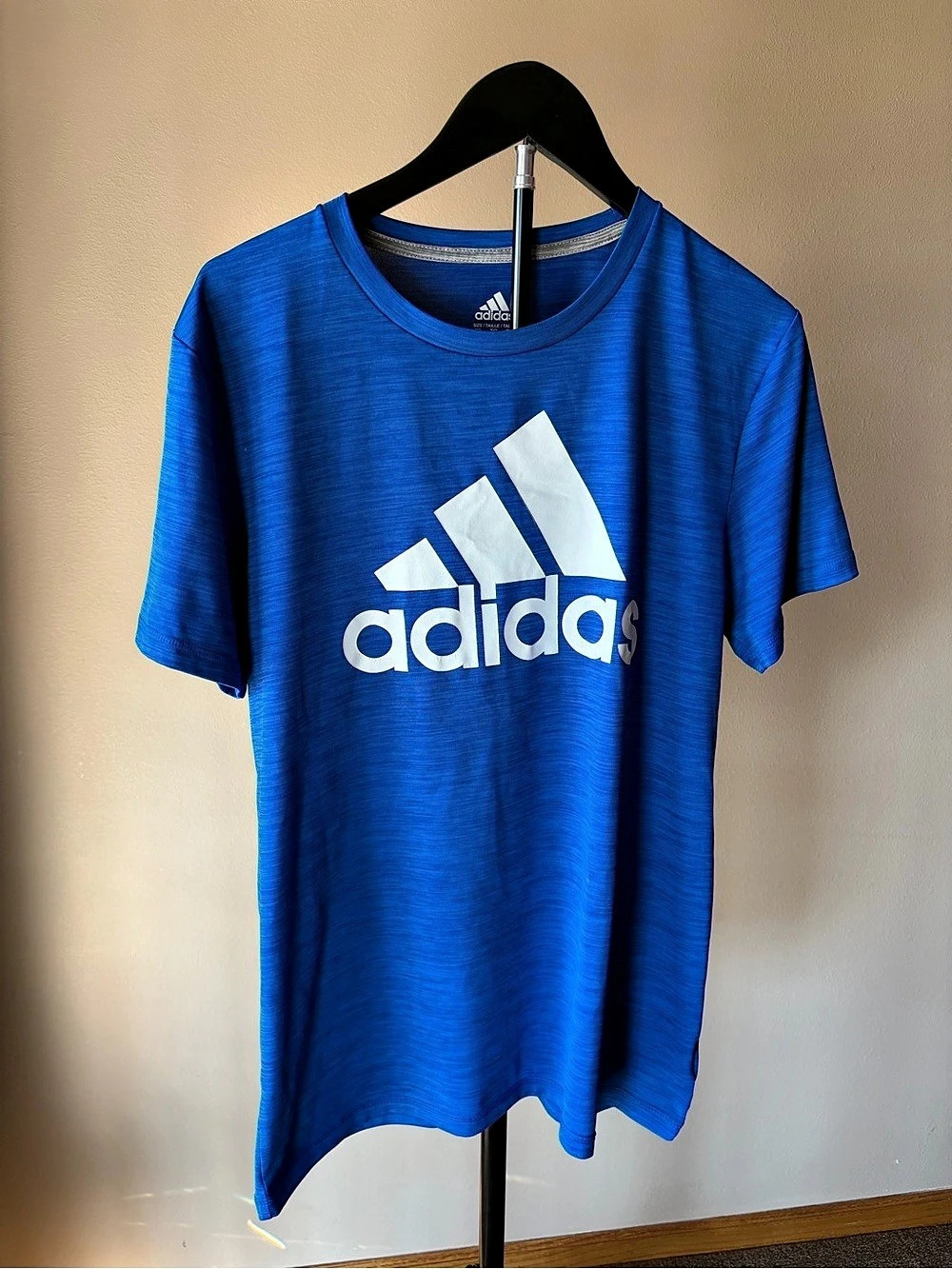 adidas Climalite Youth XL Short Sleeve Tee Blue & White XL